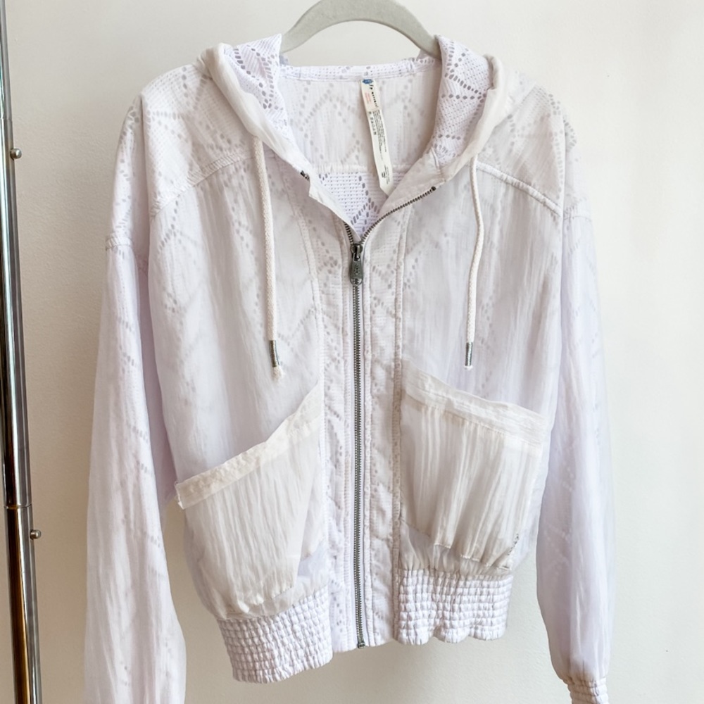 Free People Movement White Lace LS Jacket